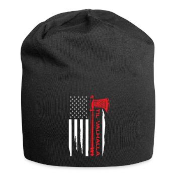 til valhalla axe usa flag Design for a viking - Jersey Beanie - black - Front