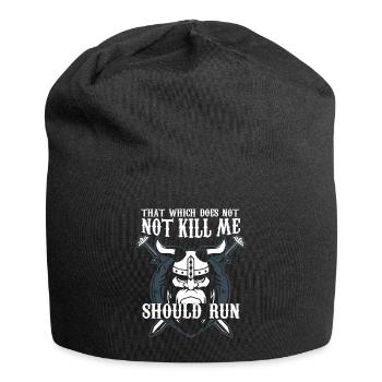 qui ne me tue pas devrait courir Design pour un viking - Bonnet en jersey - noir - Devant