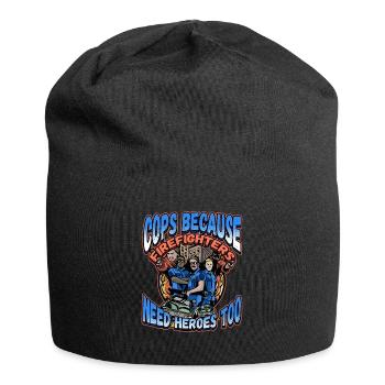Cops Because Firefighters Need Heroes Too - Jersey-Beanie - Schwarz - Vorne