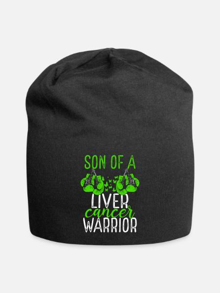 Son Liver Cancer Awareness Month Ribbon - Jersey-Beanie - Schwarz