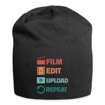 film edit upload repeat Design for a films - Jersey-Beanie - Schwarz - Vorne