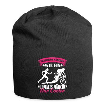 Triathlon Mädchen wie ein normales Mädchen - Jersey-Beanie - Schwarz - Vorne