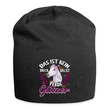 Pferd Reiterin Das ist kein Dreck - Jersey-Beanie - Schwarz - Vorne