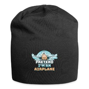 Pretend Im An Airplane Pilot Gift - Jersey Beanie - black - Front