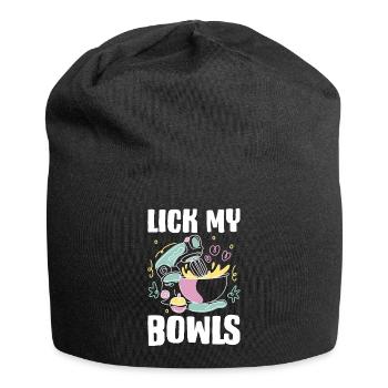 Lick My Bowls Baking Gift - Jersey Beanie - black - Front