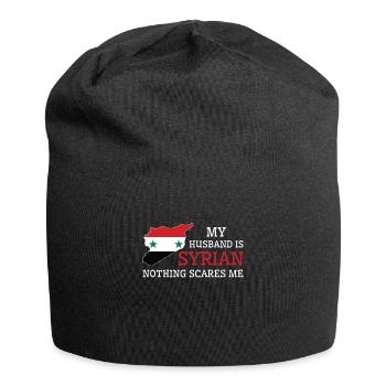Nothing Scares Me Syrian Husband Syria - Jersey Beanie - black - Front