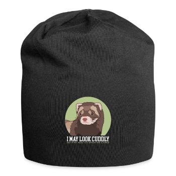 Frettchen Besitzer | Marder Ferret Geschenk - Jersey-Beanie - Schwarz - Vorne