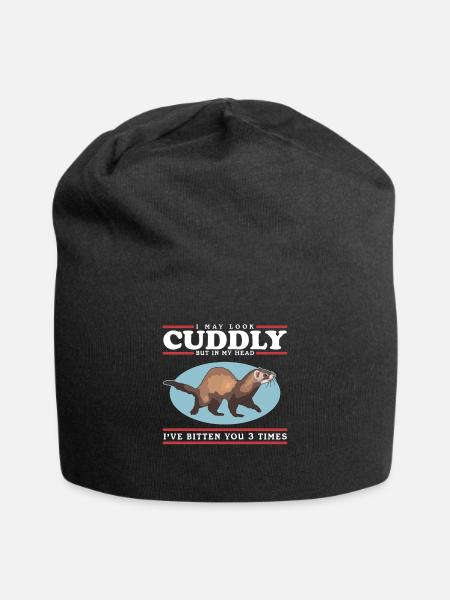 Ferret Owner Ferret Marder Gift - Jersey Beanie - black