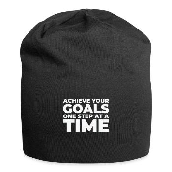 Goal Typography Life Quotes Positive Message - Jersey Beanie - black - Front