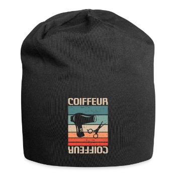 Vintage Retro Coiffeur Coiffure - Bonnet en jersey - noir - Devant