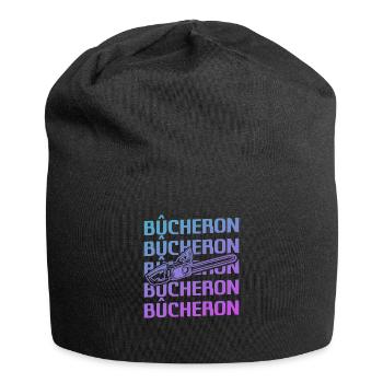 Retro Bûcheron Travail Du Bois - Bonnet en jersey - noir - Devant