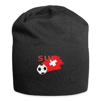 Fahne Schweiz - Jersey-Beanie - Schwarz - Vorne