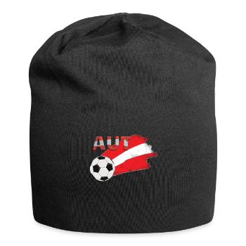 Fahne Österreich - Jersey-Beanie - Schwarz - Vorne