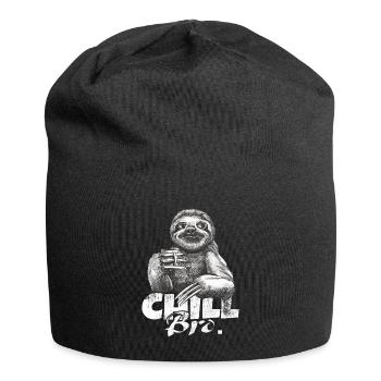 Faultier Mit Kaffee Chill Bro Das Ist Der Weg - Jersey-Beanie - Schwarz - Vorne
