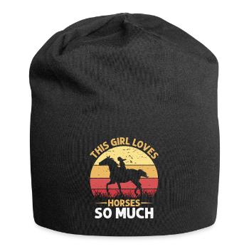 Dieses Mädchen Liebt Pferde So Sehr - Jersey-Beanie - Schwarz - Vorne
