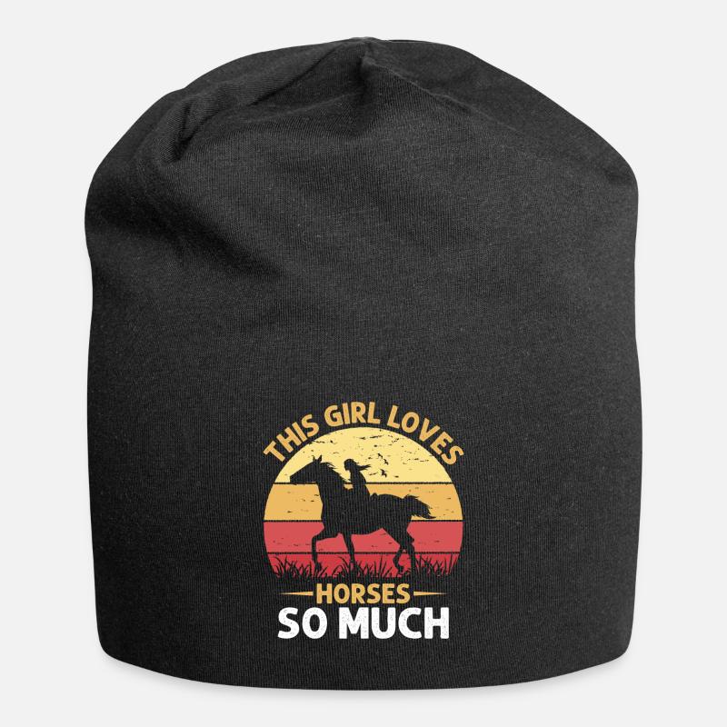 Dieses Mädchen Liebt Pferde So Sehr - Jersey-Beanie - Schwarz