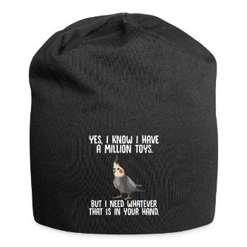 Cockatiel Cockatiel Cockatoo Perroquet Oiseau Cadeau - Bonnet en jersey - noir - Devant