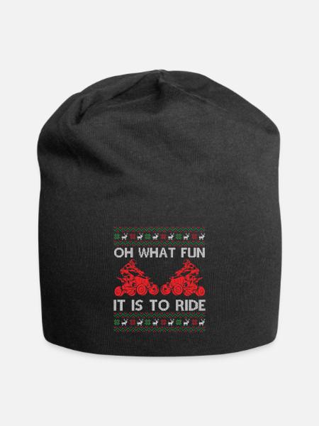 Quad Ugly Christmas Saying Quote Oh What Fun It Is - Jersey-Beanie - Schwarz