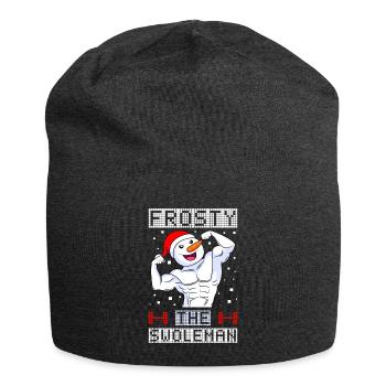 Frosty the Swoleman Bodybuilder Bonhomme de neige - Bonnet en jersey - charbon - Devant