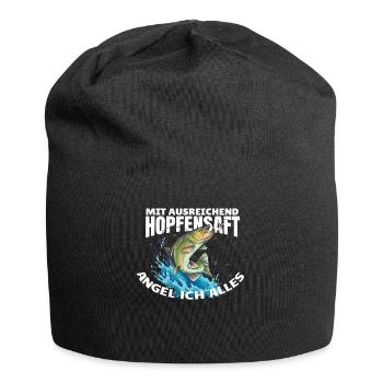 Angler Geschenkidee Hobby Angeln - Jersey-Beanie - Schwarz - Vorne
