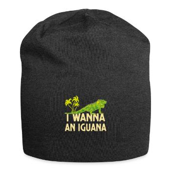 Je veux un drôle d’amoureux des reptiles drôles d’iguane - Bonnet en jersey - charbon - Devant