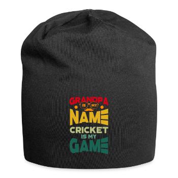 Grandpa Is My Name Cricket Is My Game - Jersey-Beanie - Schwarz - Vorne
