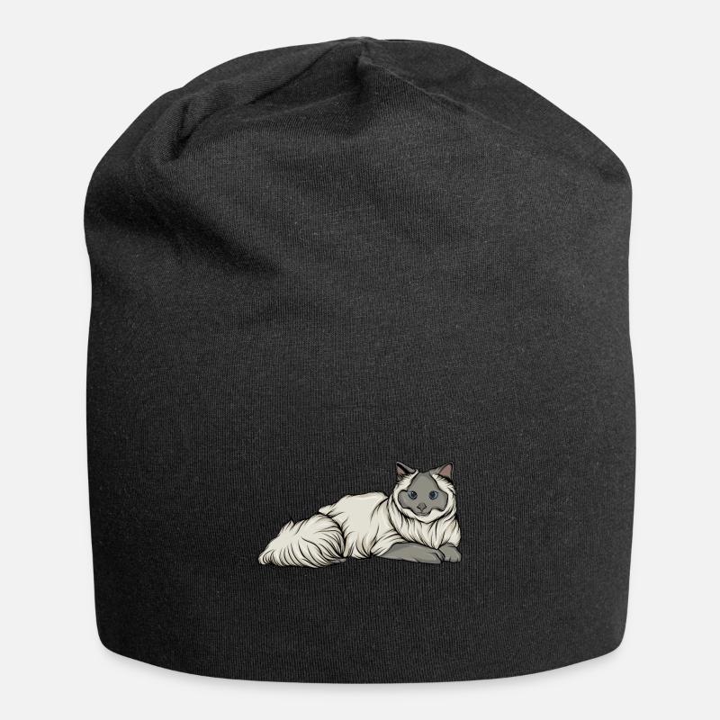 Chat - Bonnet en jersey - noir
