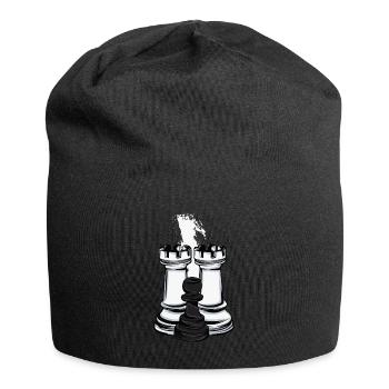 Tour d’échecs et pion - Bonnet en jersey - noir - Devant