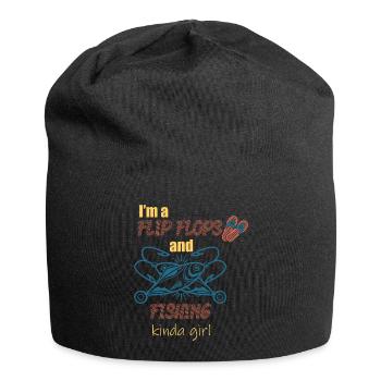 Ich bin ein Flip Flop und Fischer Mädchen - Jersey-Beanie - Schwarz - Vorne