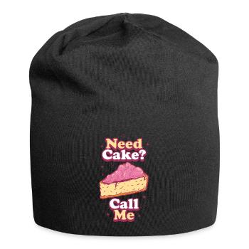 Need Cake Call Me Cake Gift - Jersey Beanie - black - Front