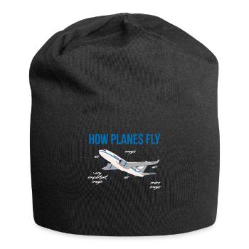 Comment les avions volent un cadeau de pilote - Bonnet en jersey - noir - Devant