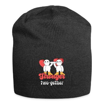 Valentines Couple Stronger Together Lifetime - Jersey-Beanie - Anthrazit - Vorne