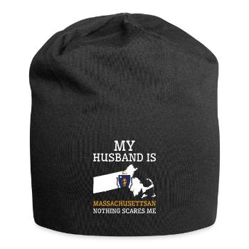 Nothing Scares Me Massachusettsan Husband - Jersey Beanie - black - Front