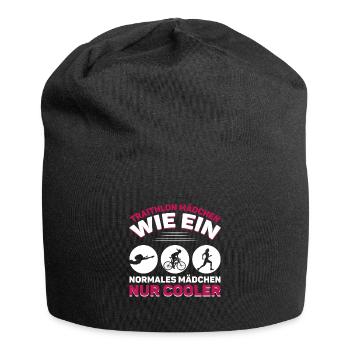 Triathlon Mädchen wie ein normales Mädchen - Jersey-Beanie - Schwarz - Vorne