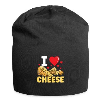 Ich Liebe Käse Liebhaber Süß Sprüche - Jersey-Beanie - Schwarz - Vorne