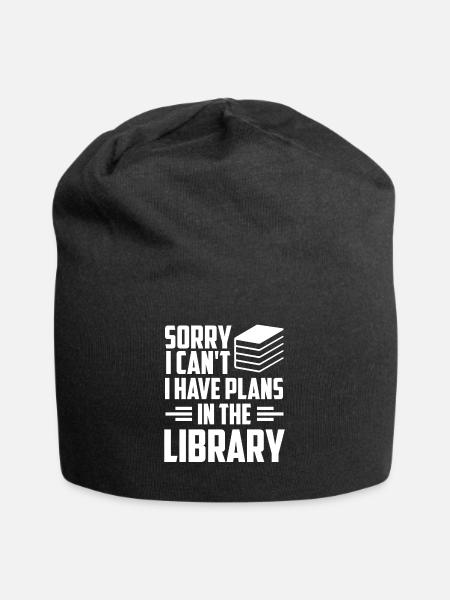 Kann Nicht Ich Habe Pläne In Der Bibliothek Bücher - Jersey-Beanie - Schwarz