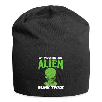 If you're an alien blink twice astronaut - Jersey Beanie - black - Front