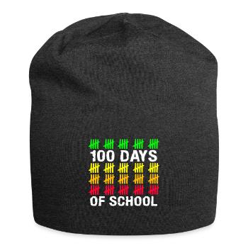 Stick Student 100. Tag 100 Tage Schule - Jersey-Beanie - Anthrazit - Vorne