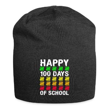 Stick Student Glücklicher 100. Tag 100 Tage Schule - Jersey-Beanie - Anthrazit - Vorne