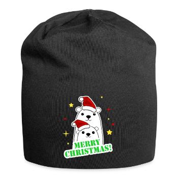 Frohe Weihnachtsfeier - Jersey-Beanie - Schwarz - Vorne