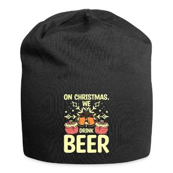 On christmas we drink beer - Jersey-Beanie - Schwarz - Vorne
