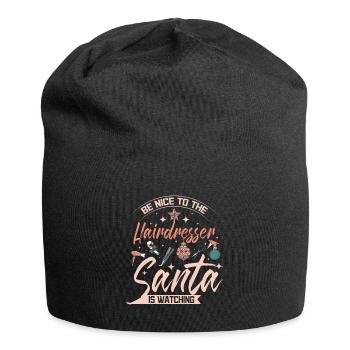 Be nice to the Hairdresser santa is watching - Jersey-Beanie - Schwarz - Vorne
