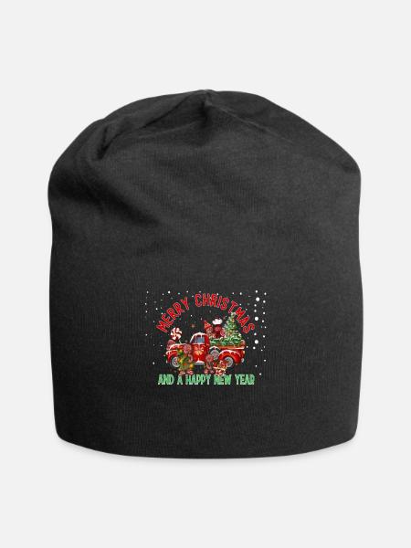 Merry Christmas Happy New Year Gingerbread man - Jersey-Beanie - Schwarz