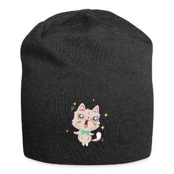 Sing Cat Kawaii Cute Japan Anime - Jersey Beanie - charcoal grey - Front