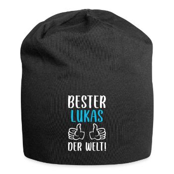 Lukas Vorname Name Geburtstag - Jersey-Beanie - Schwarz - Vorne