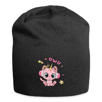 Uwu Katze Kawaii Süß Japan Anime - Jersey-Beanie - Schwarz - Vorne