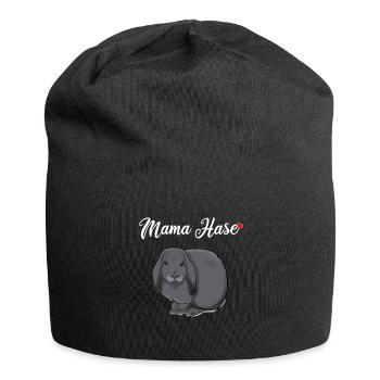 Maman lapin doux bélier avec coeur un lapin et - Bonnet en jersey - noir - Devant