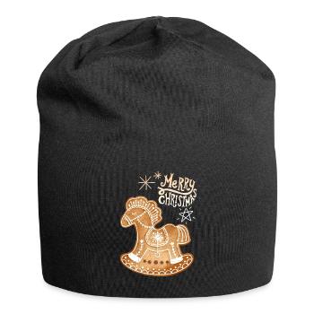 Gingerbread Horse gingerbread-horse Christmas - Jersey Beanie - black - Front