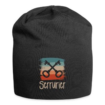 Vintage Retro Serrurier Serrurerie - Bonnet en jersey - noir - Devant