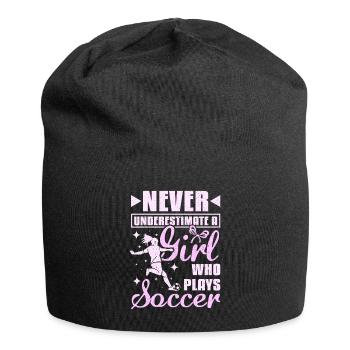 Never underastemate a girl who plays Soccer - Jersey Beanie - black - Front